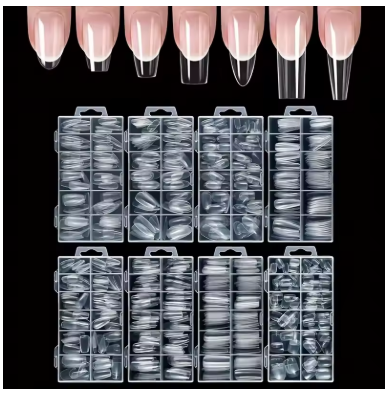 Faux Ongles Press-On Coffin - Kit complet toutes formes