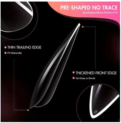 Faux Ongles Press-On Coffin - Transparent naturel